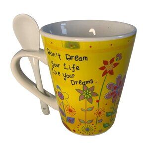 Secret Garden Don't Dream Your Life Live Your Dreams coffee mug with spoon set